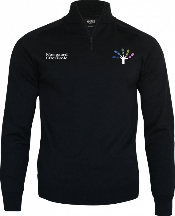 Nimbus CPH - Næsgaard 1/4 Zip Knit Men (Embroidered) - Noir