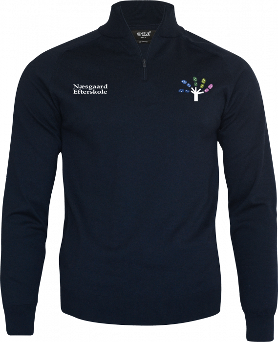 Nimbus CPH - Næsgaard 1/4 Zip Knit Men (Embroidered) - Marine